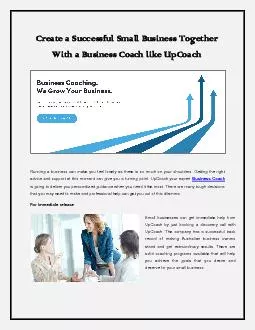 Create a Successful Small Business Together With a Business Coach like UpCoach