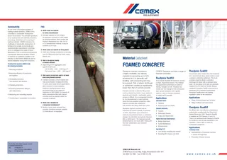 Readymix foamed concrete is entrained air. It is generally selflower t