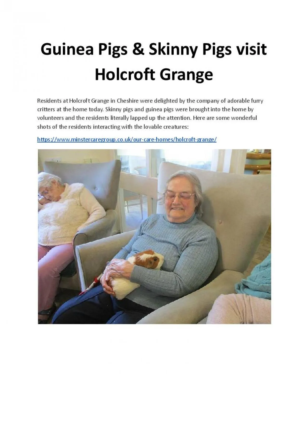 PDF-Guinea Pigs and Skinny Pigs visit Holcroft Grange - Minster Care Group