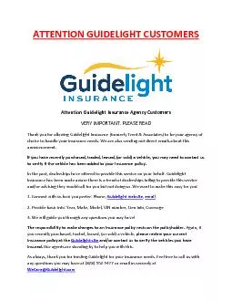 ATTENTION GUIDELIGHT CUSTOMERS