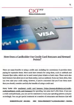 How Does a Cardholder Use Credit Card Bonuses & Reward Points