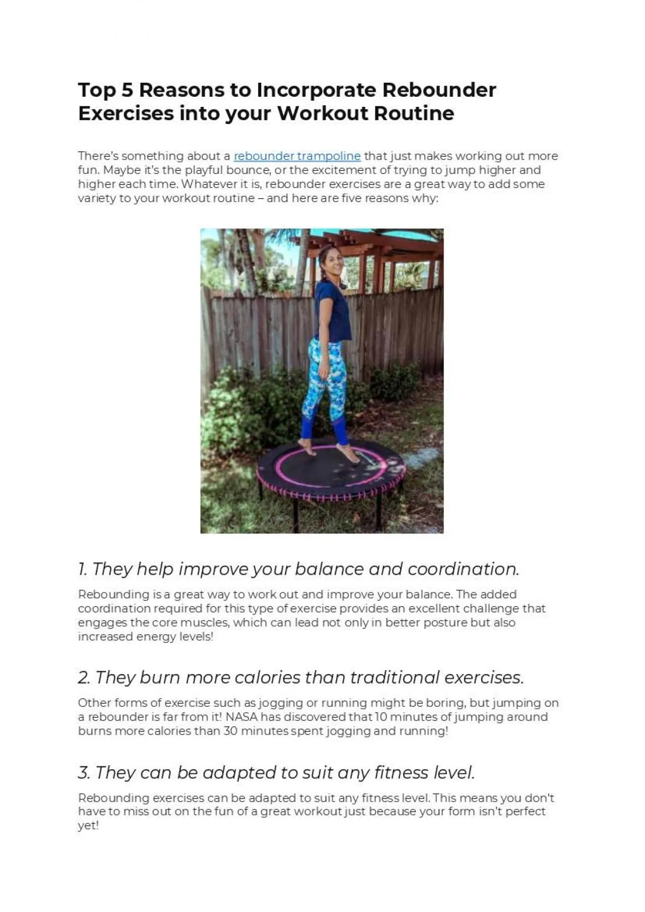 PDF-Top 5 Reasons to Incorporate Rebounder Exercises into your Workout Routine