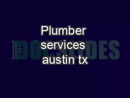 Plumber services austin tx