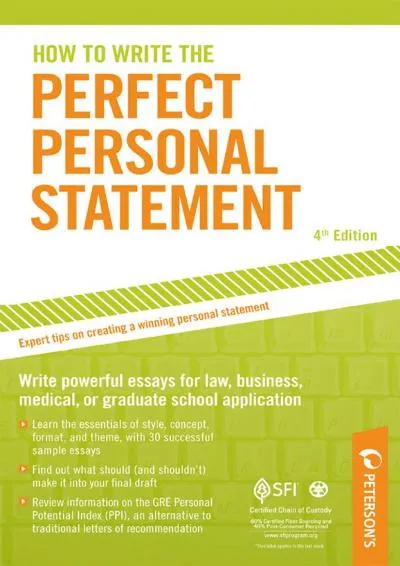 [READ] -  How to Write the Perfect Personal Statement (Peterson\'s Perfect Personal Statements)