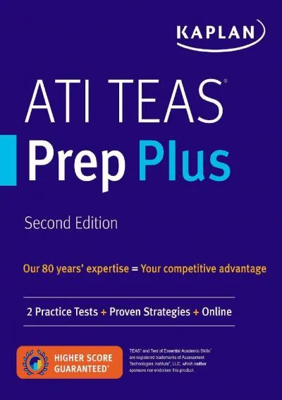 [EBOOK] -  ATI TEAS Prep Plus: 2 Practice Tests + Proven Strategies + Online (Kaplan Test Prep)