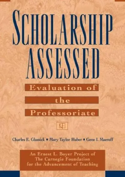 [READ] -  Scholarship Assessed: Evaluation of the Professoriate