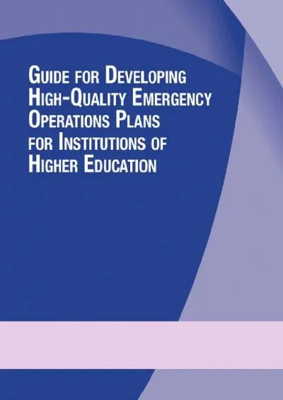 [READ] -  Guide for Developing High-Quality Emergency Operations Plans for Institutions