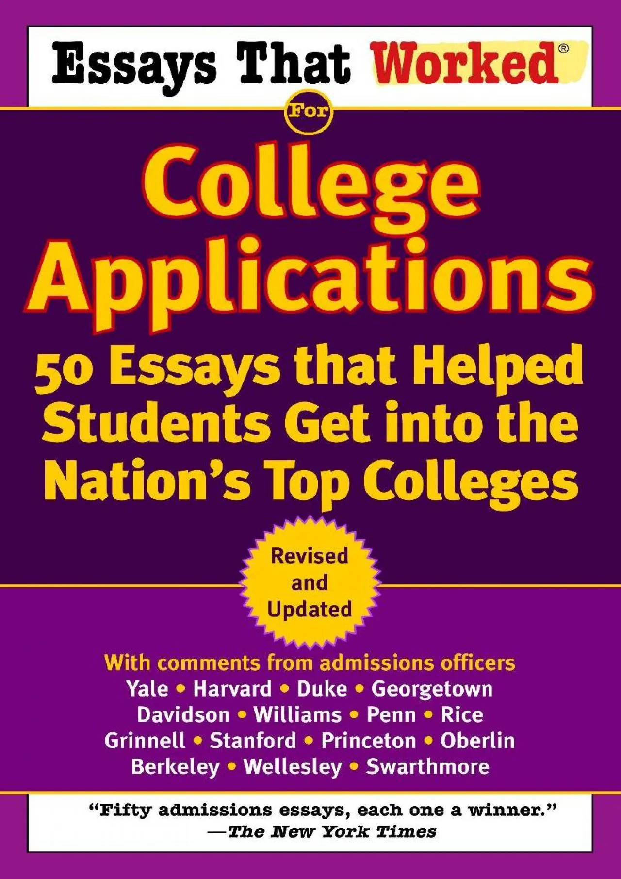 PDF-[READ] - Essays That Worked for College Applications: 50 Essays that Helped Students