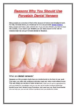 Reasons Why You Should Use Porcelain Dental Veneers