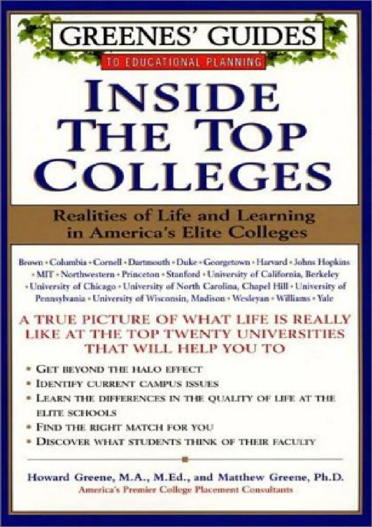 PDF-[READ] - Greenes\' Guides to Educational Planning: Inside the Top Colleges: Realities