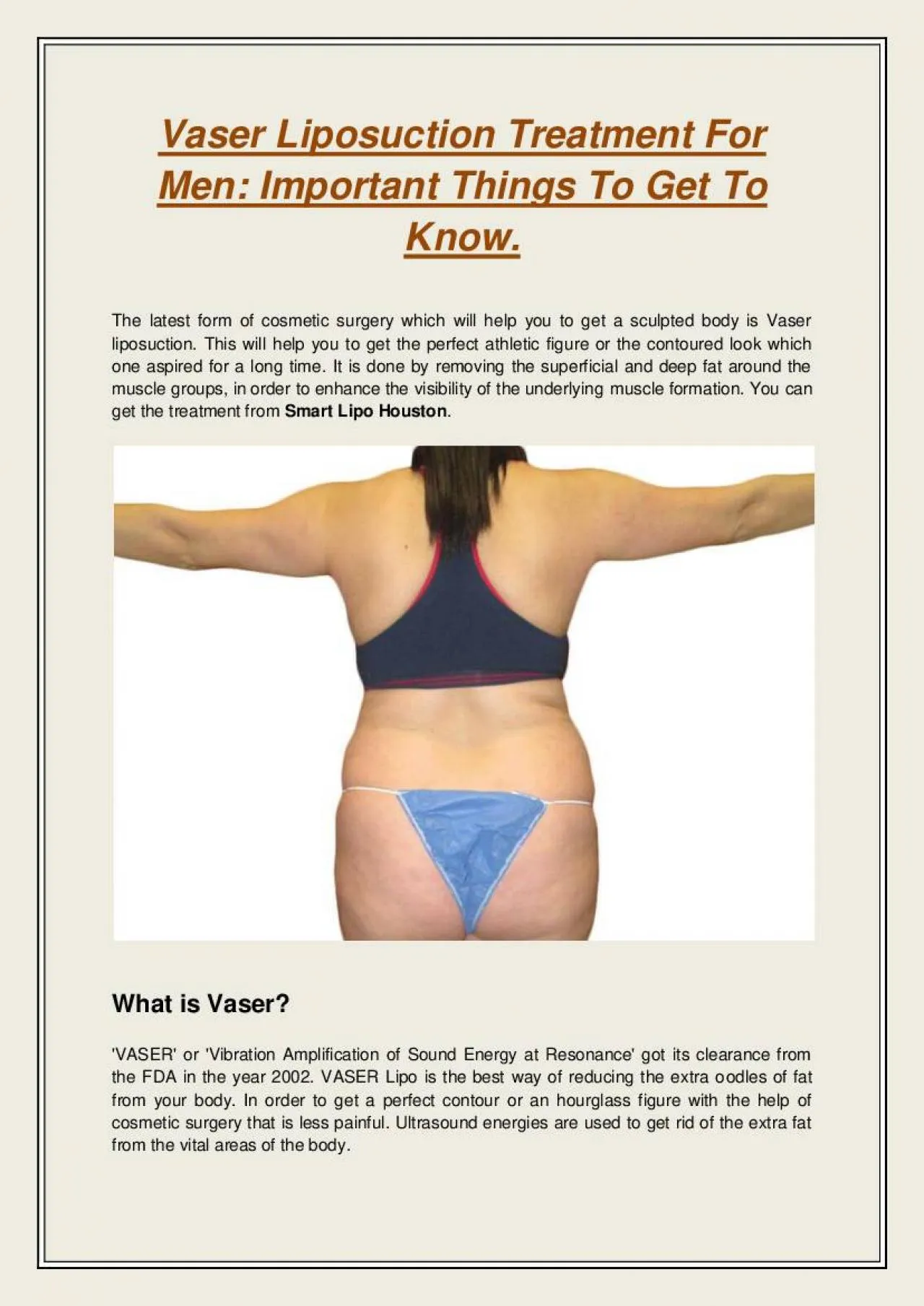 PDF-Vaser Liposuction Treatment For Men: Important Things To Get To Know.