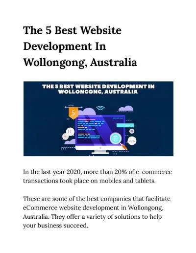 The 5 Best Website Development In Wollongong, Australia