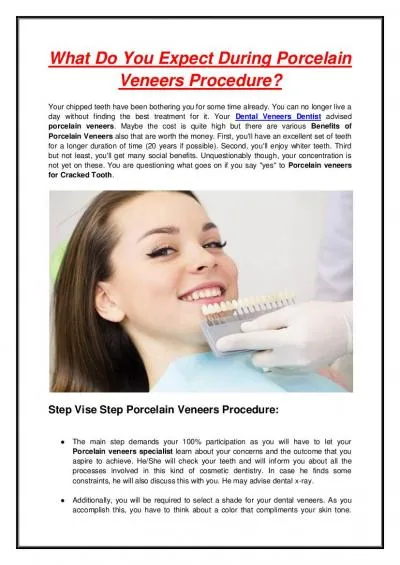 What Do You Expect During Porcelain Veneers Procedure?