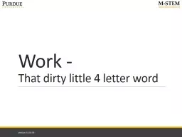 Work - That dirty little 4 letter word