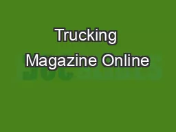 Trucking Magazine Online
