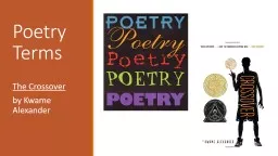 PPT-Poetry Terms The Crossover