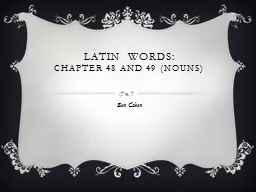 Latin Words: Chapter 48 and 49 (