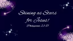 Shining as Stars for Jesus!