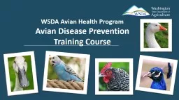 WSDA Avian Health Program