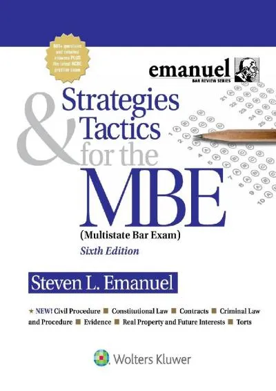 [EPUB] -  Strategies & Tactics for the MBE (Emanuel Bar Review)