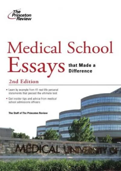 [EPUB] -  Medical School Essays that Made a Difference, 2nd Edition (Graduate School Admissions Guides)