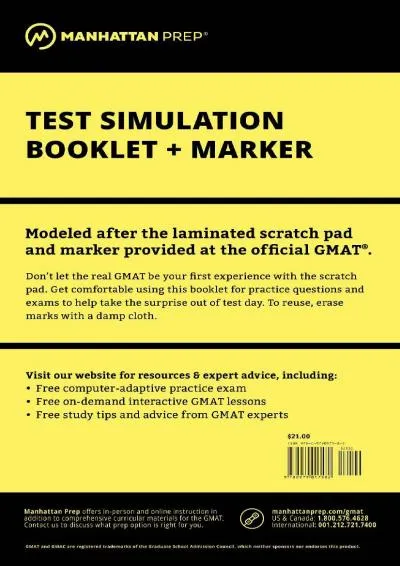 [READ] -  Manhattan GMAT Test Simulation Booklet w/ Marker