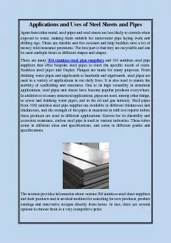 Applications and Uses of Steel Sheets and Pipes