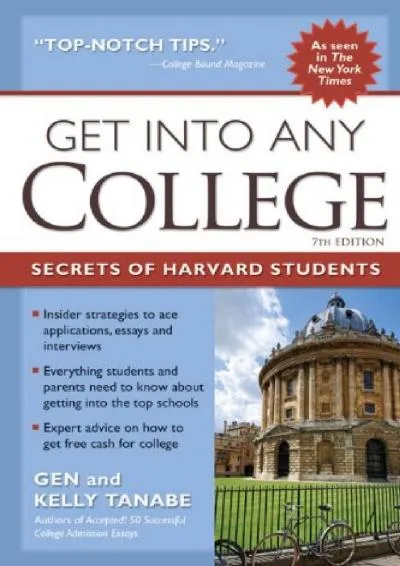 [EBOOK] -  Get into Any College: Secrets of Harvard Students