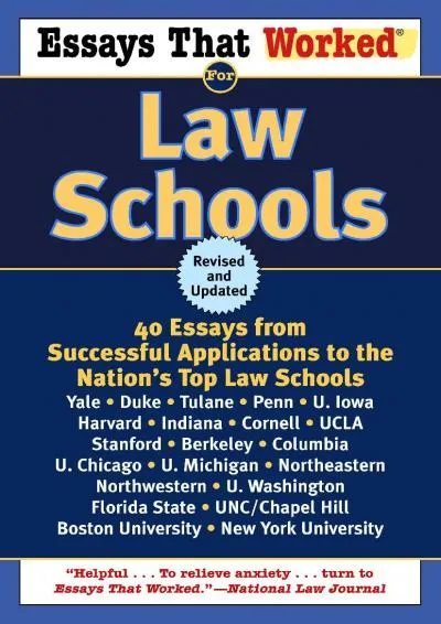 [READ] -  Essays That Worked for Law Schools: 40 Essays from Successful Applications to the Nation\'s Top Law Schools