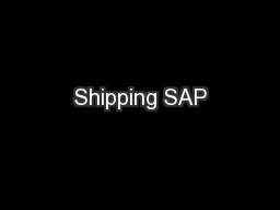 Shipping SAP