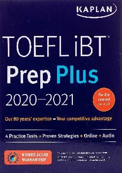 [EBOOK] -  TOEFL iBT Prep Plus 2020-2021: 4 Practice Tests + Proven Strategies + Online