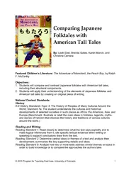 Comparing Japanese folktales with American tall tables