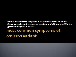 most common symptoms of omicron variant