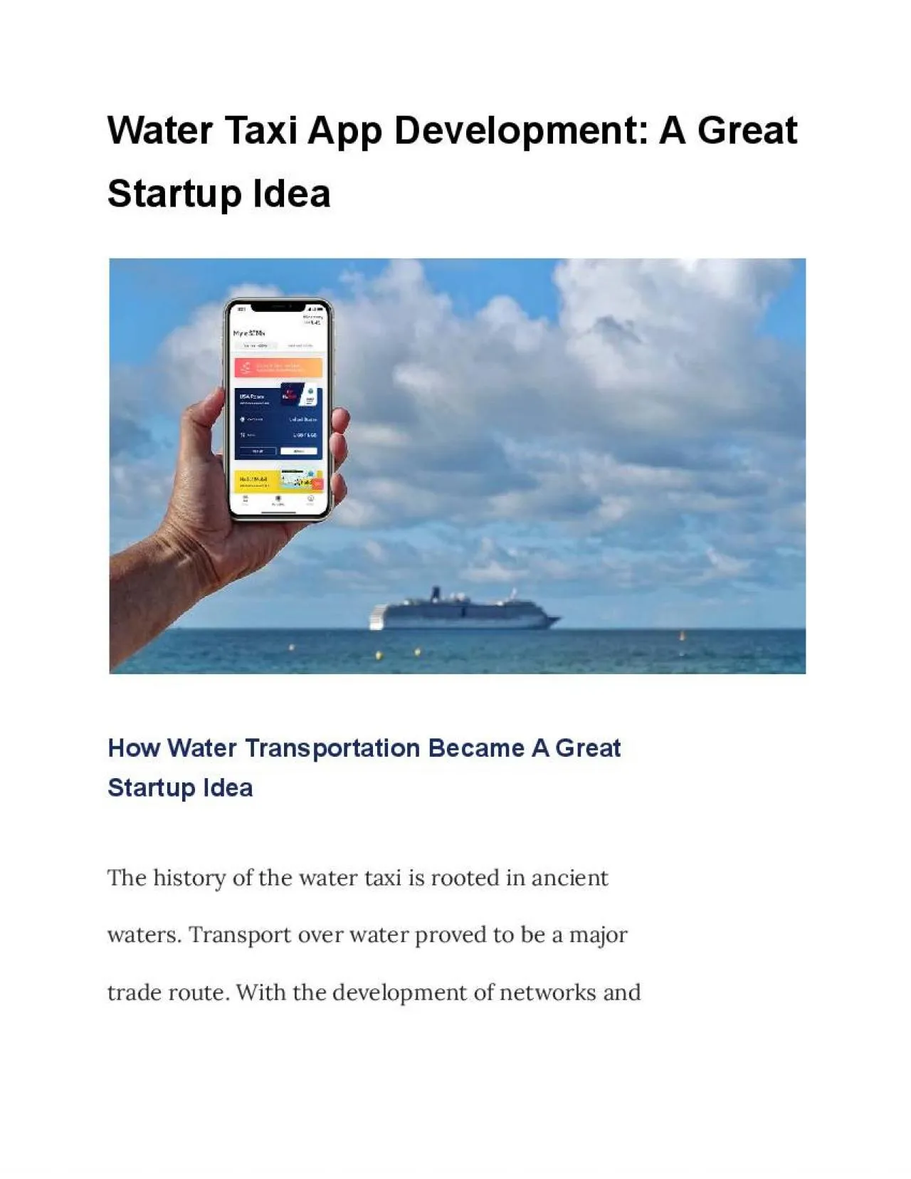 PDF-Water Taxi App Development: A Great Startup Idea