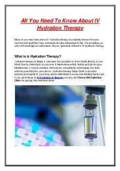 All You Need To Know About IV Hydration Therapy
