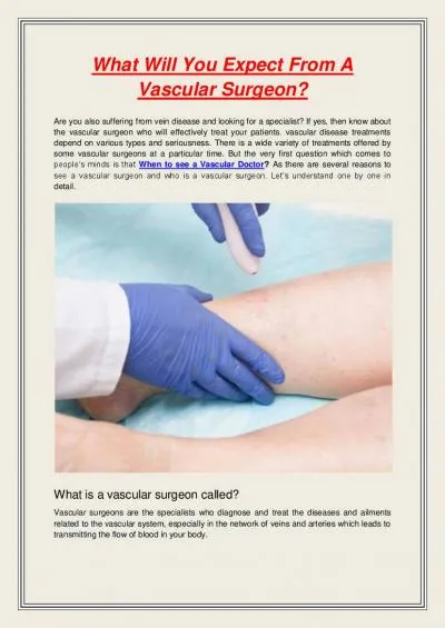 What Will You Expect From A Vascular Surgeon?