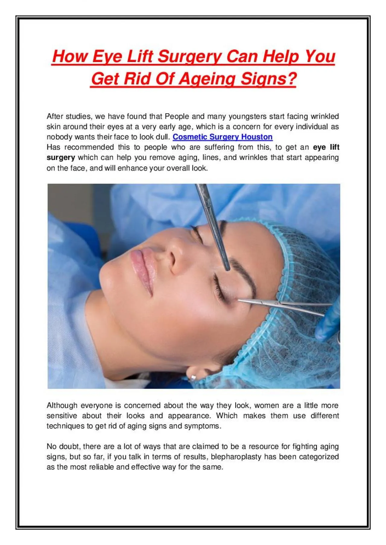 PDF-How Eye Lift Surgery Can Help You Get Rid Of Ageing Signs?