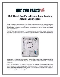 Gulf Coast Spa Parts Ensure Long-Lasting Jacuzzi Experiences