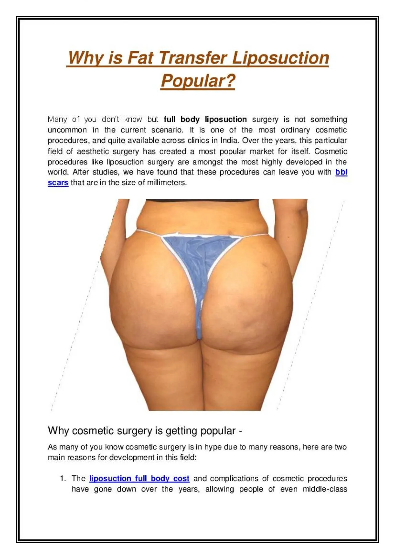 PDF-Why is Fat Transfer Liposuction Popular?