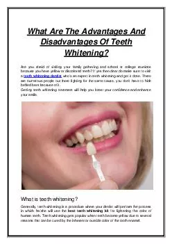 What Are The Advantages And Disadvantages Of Teeth Whitening?
