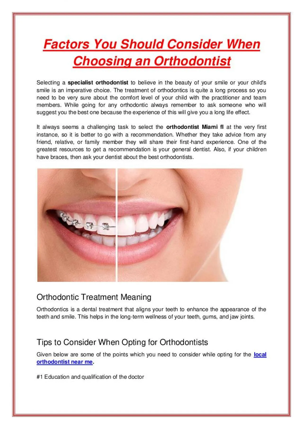 PDF-Factors You Should Consider When Choosing an Orthodontist