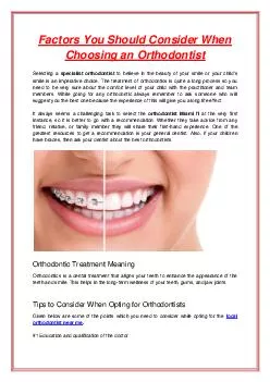 Factors You Should Consider When Choosing an Orthodontist