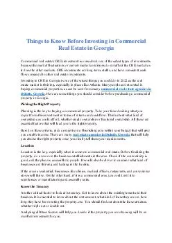 Things to Know Before Investing in Commercial Real Estate in Georgia