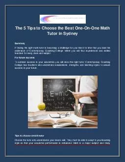 The 5 Tips to Choose the Best One-On-One Math Tutor in Sydney