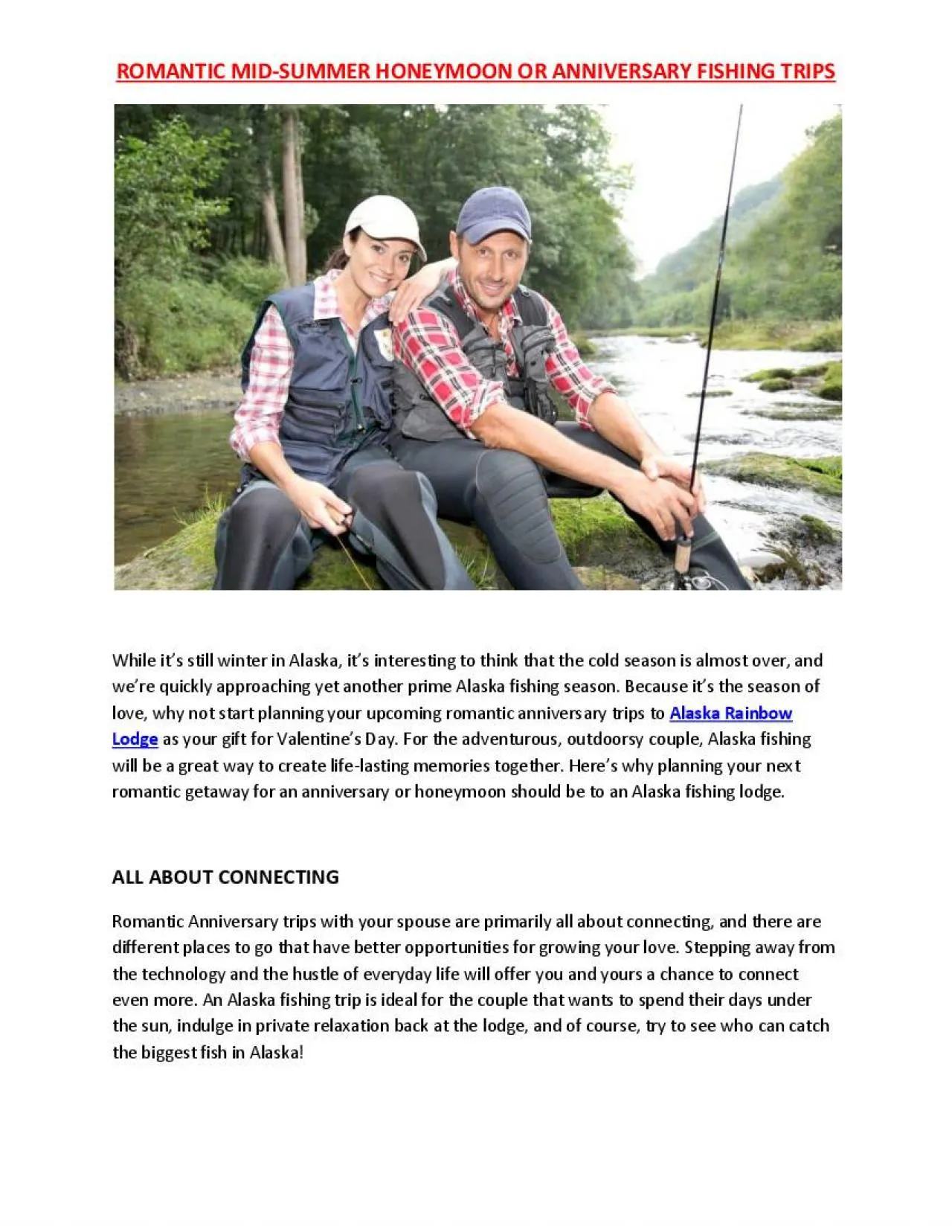 PDF-ROMANTIC MID-SUMMER HONEYMOON OR ANNIVERSARY FISHING TRIPS