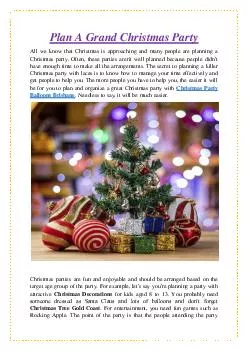 Plan A Grand Christmas Party