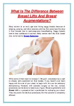 What Is The Difference Between Breast Lifts And Breast Augmentations?