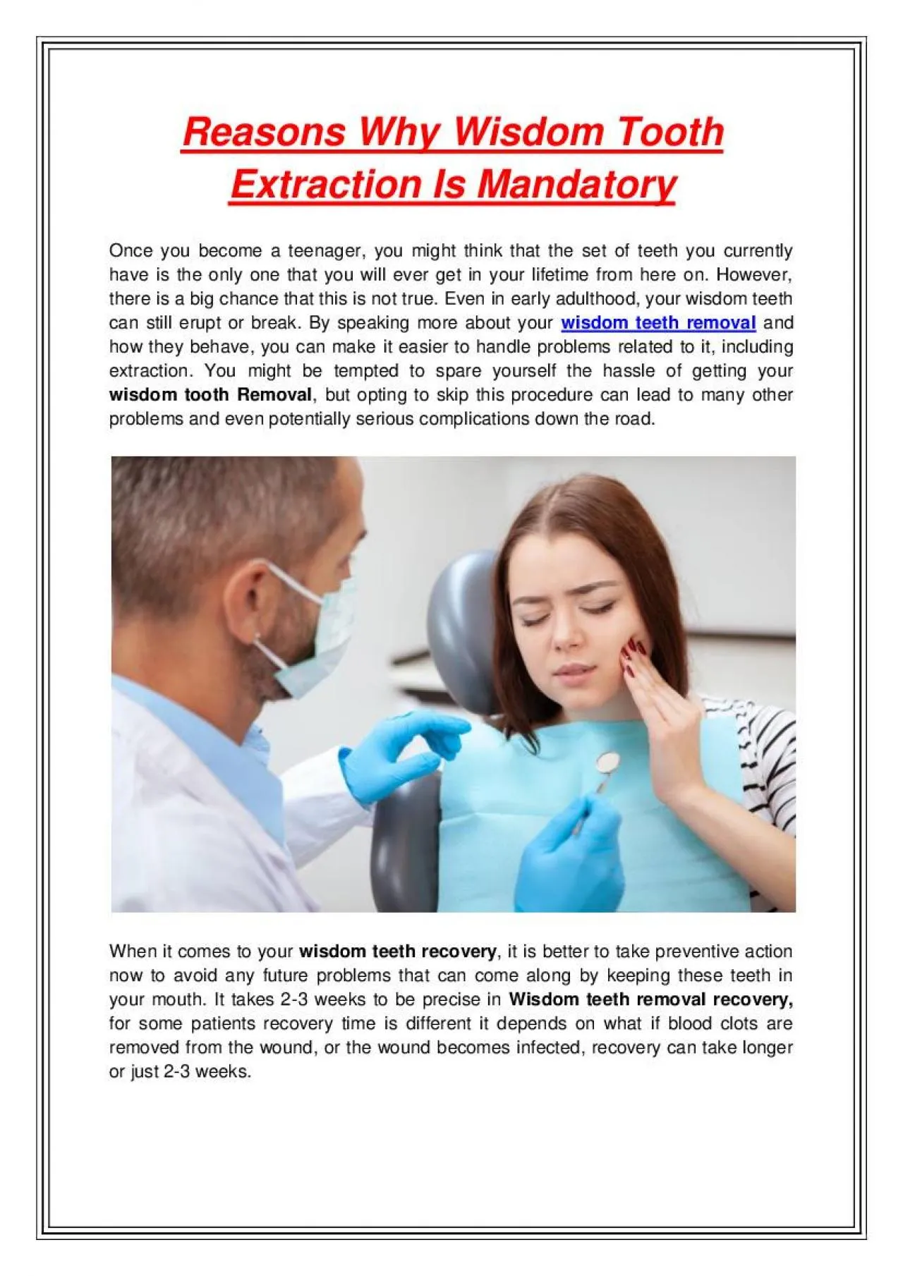 PDF-Reasons Why Wisdom Tooth Extraction Is Mandatory