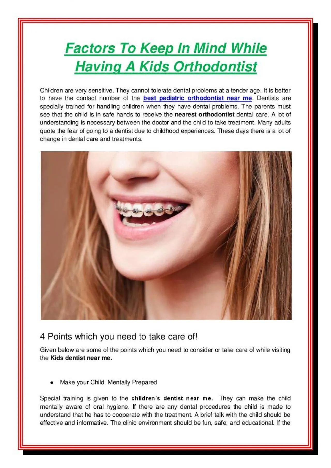 PDF-Factors To Keep In Mind While Having A Kids Orthodontist