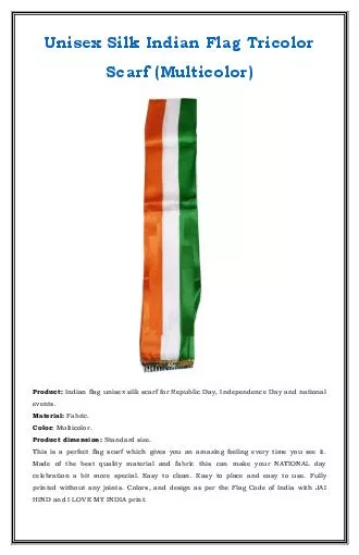 Indian Flag Tricolor Scarf